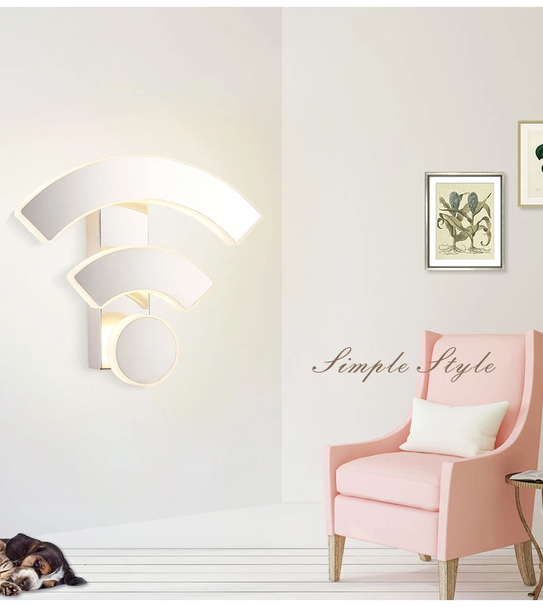 Креативный акриловый wifi настенный светильник бра wandlamp светодиодный современный прикроватный светильник для спальни ресторант КТВ крыло отеля коридорные огни