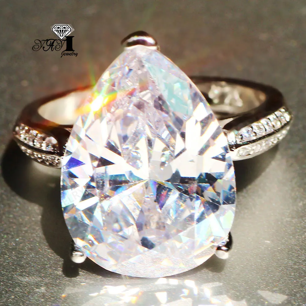 Ювелирные изделия yayi принцесса огранка 7.6CT Белый Циркон Серебро заполненные обручальные кольца с сердцем День Святого Валентина кольцо для девочек 042
