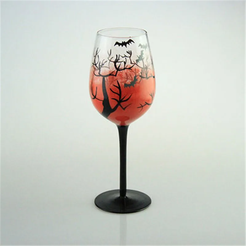 New Creative Halloween Day personalized gifts hand-painted pumpkin spider web tree colorful red wine glass cup hanap goblet mug | Дом и сад