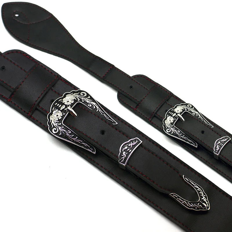 New Arriving Guitar Strap Matte-leather Upper Genuine Leather straps Electric Guitar Bass Acoustic Guitarra Folk Guitar