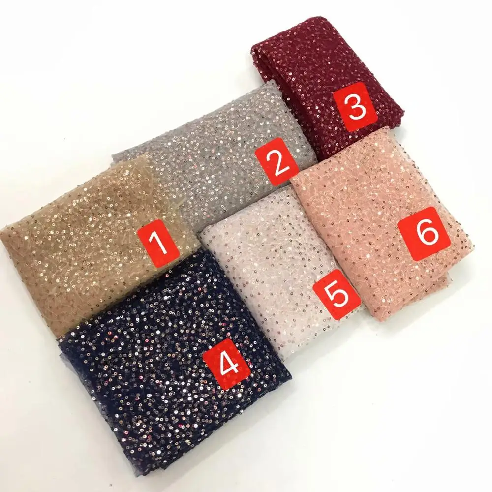 African Material sequins Lace Fabric For Wedding Nigerian French 2019 High Quality | Дом и сад