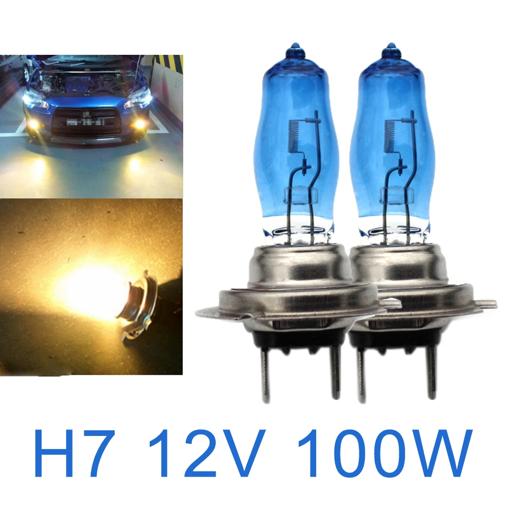 2 шт. ход H7 55 Вт 100 Вт высокое качество галогенные лампы Авто Фары для автомобиля Xenon H7 55 Вт/100 вт Защита от солнца свет/ультра-белый свет 4500 К 6000 К туман