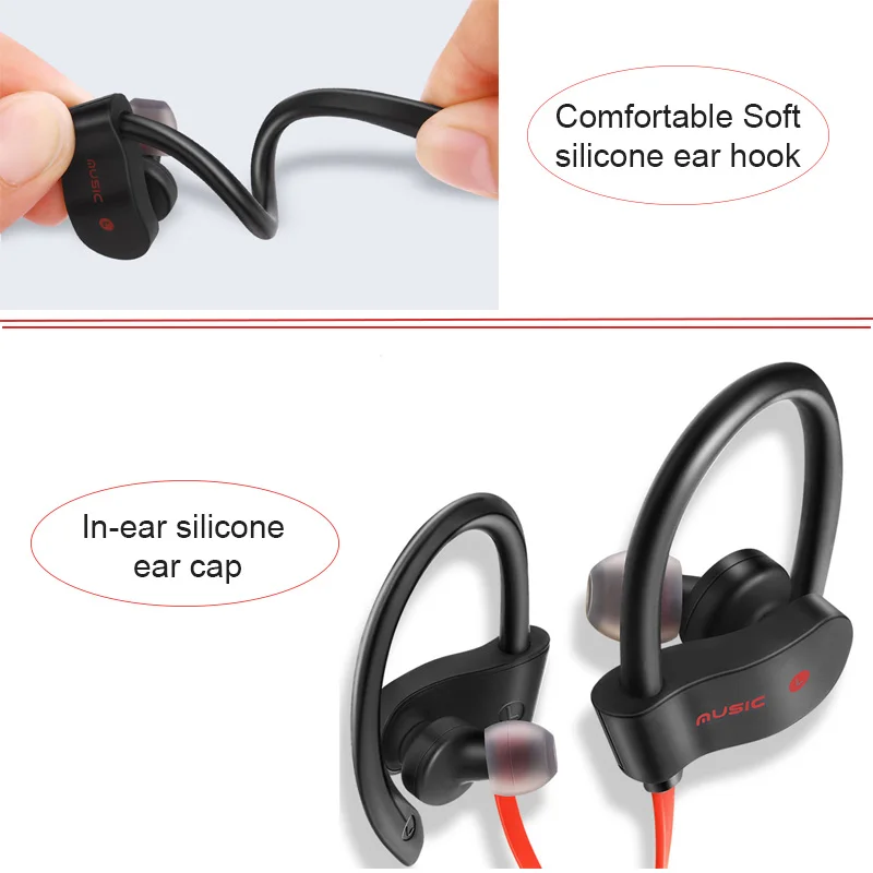 Bluetooth Беспроводные наушники с микрофоном спортивные Hifi супер бас настоящие