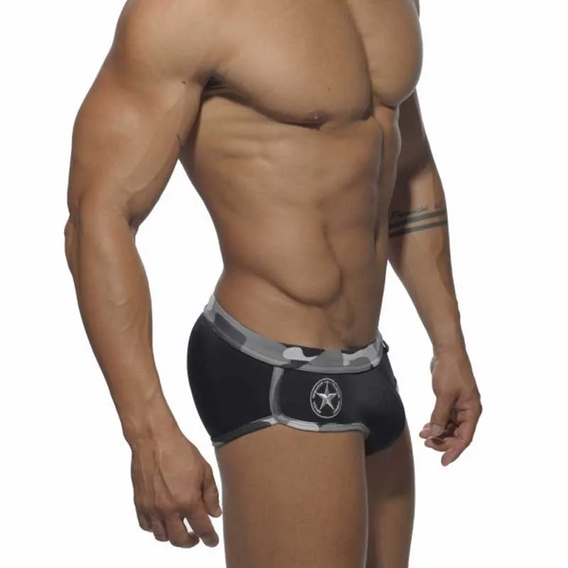 Спортивная одежда плавки мужские черные бикини с низкой посадкой плавательные