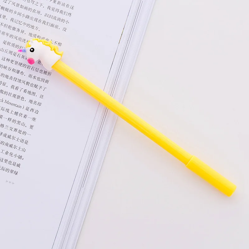 0,38/0,5 мм креативный Единорог Фламинго гелевая ручка подпись ручка Escolar Papelaria для офиса школы канцелярские принадлежности подарок - Цвет: F-yellow