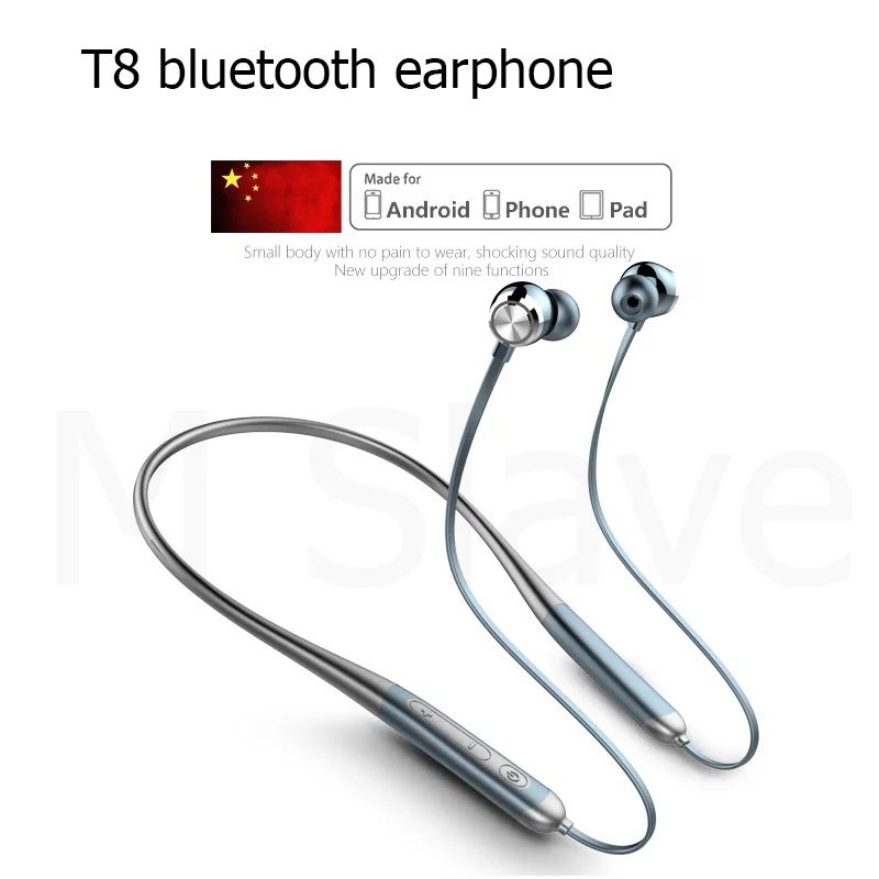 T8 силиконовая беспроводная Спортивная bluetooth-гарнитура с шейным креплением IP68