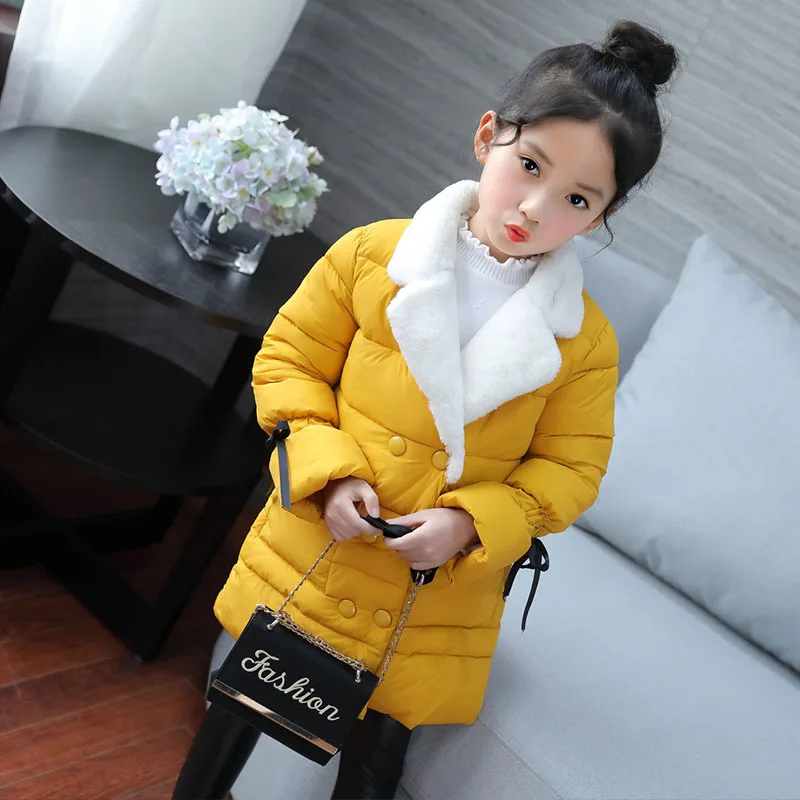 Winter Cotton Coat New Cute Baby Girl Clothing Thick Outerwear Warm Outwear Children Clothes Kids Girls 8 10 12 Years | Детская одежда
