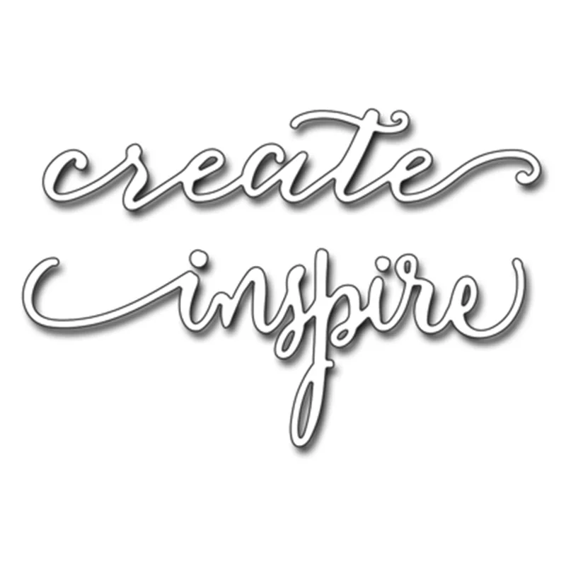 Письмо Create Inspire Die Metal Cutting Dies Stencil для сделай сам Скрапбукинг альбом декоративное