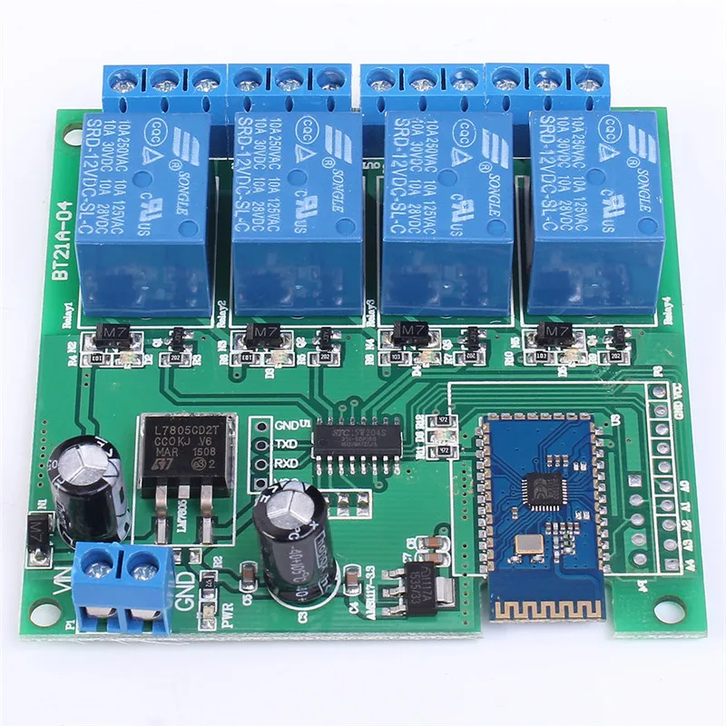 4-канальный Многофункциональный Bluetooth модуль реле 12 В для Android интеллектуального