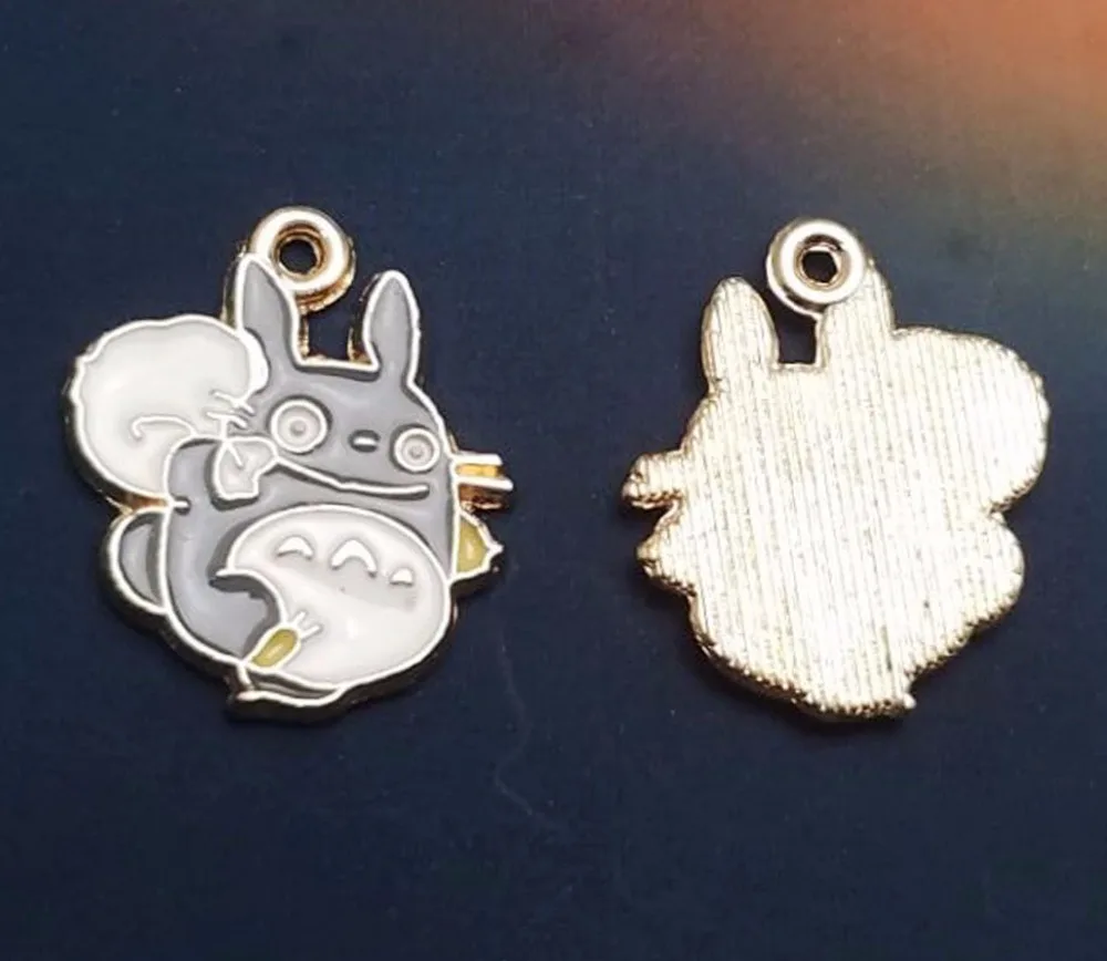 10 шт./лот 22x19 мм Totoro cham антикварные золотые эмалированные Подвески KC товары для