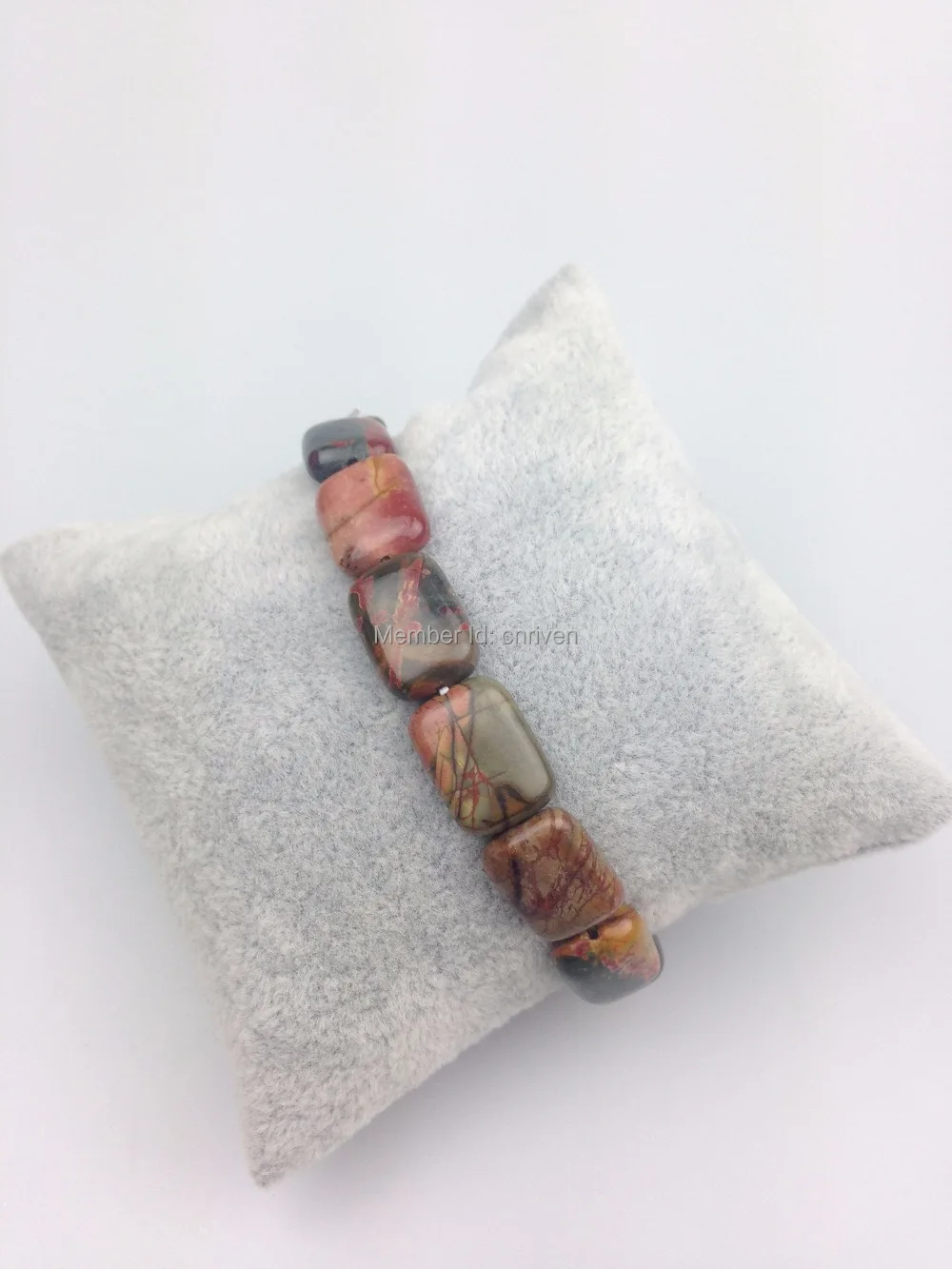 ST0037 натуральный квадратный камень Пикассо браслет из бисера Камень эластичный