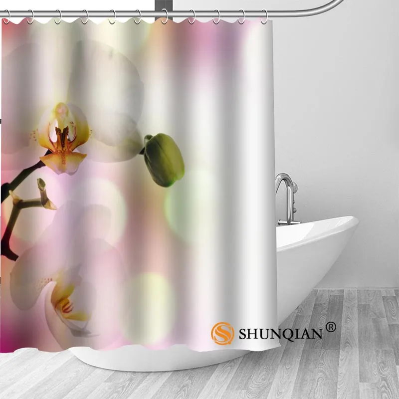 Shower Curtain Заказная занавеска для душа, цветок орхидеи, занавеска для ванной, высокое качество, полиэстер, занавеска для ванной, для дома, отеля, украшения для ванной комнаты - Цвет: Shower Curtain