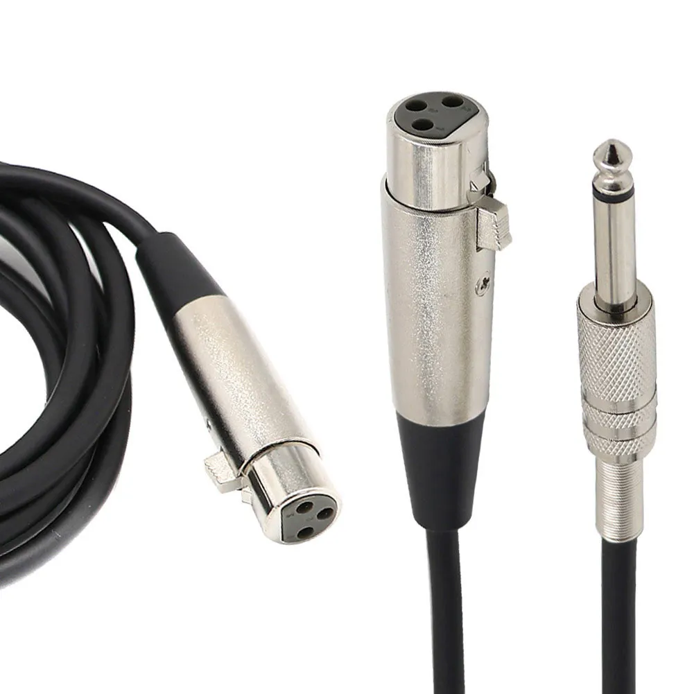 Адаптер для микрофона с кабелем 3 контакта XLR мама до 1/4 "6 35 мм моно штекер|mic