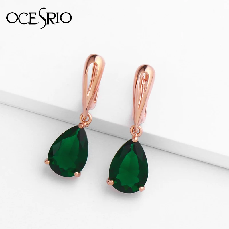 OCESRIO новые зеленые серьги с камнями модные ювелирные изделия для вечеринки капли