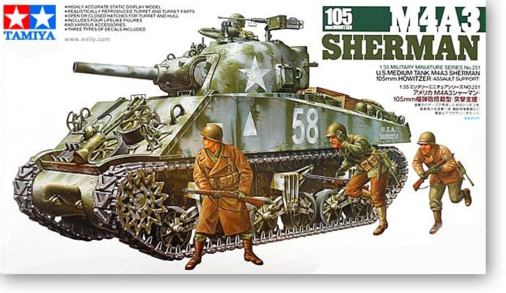 

1/35 U.S. Army M4A3 (105 Mm) Sherman Medium Tank Army 35251