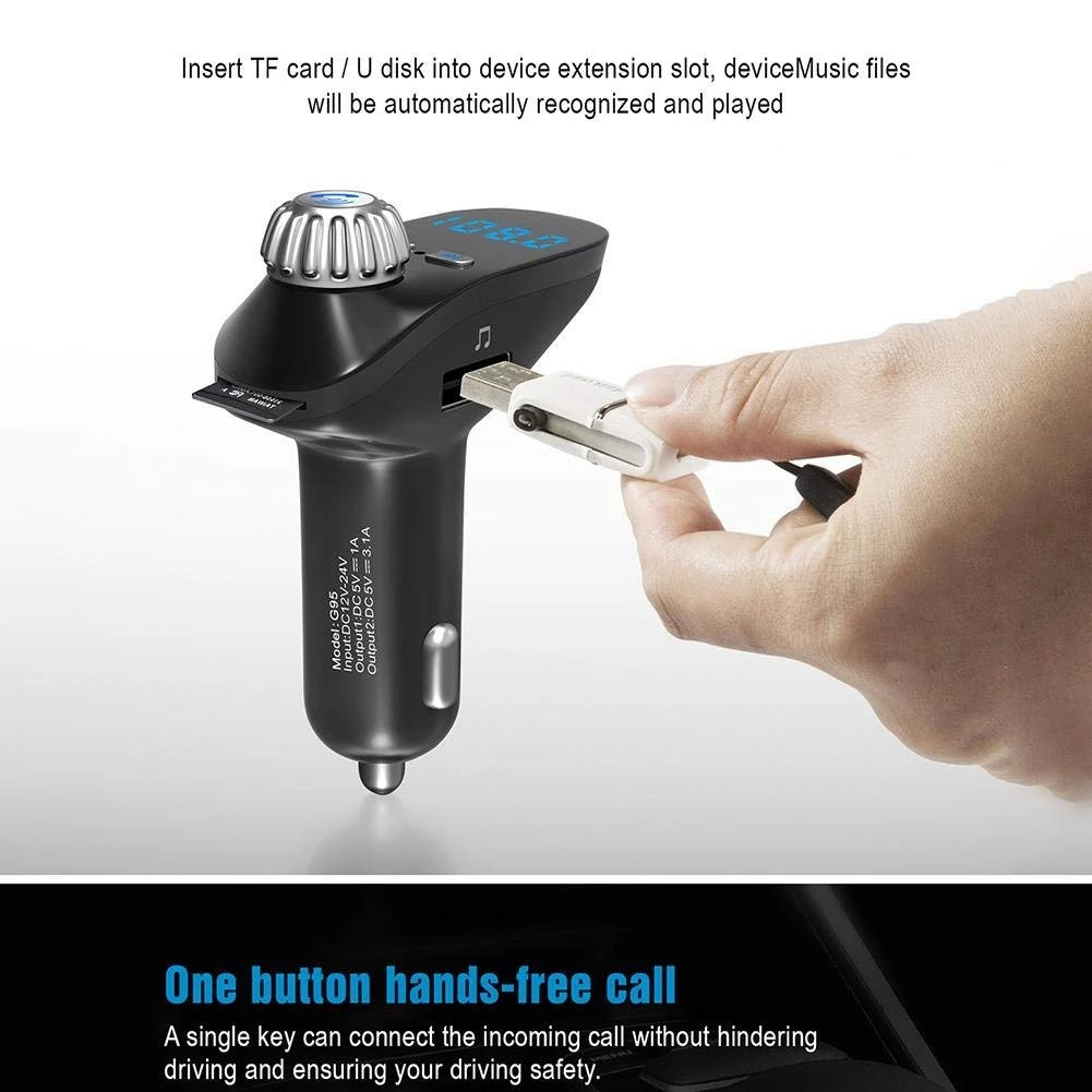 Car fm transmitter bluetooth superior technology Hi-Speed USB2.0 G95 MP3 Bluetooth Handsfree mini Player Co | Автомобили и