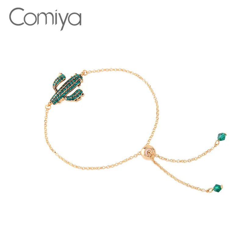 Женские браслеты Comiya золотистого цвета длинные звенья цепочка Feminino стеклянный