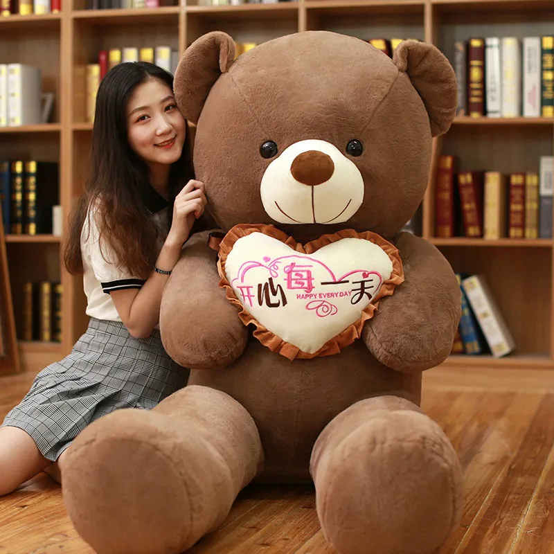 1 шт., большой плюшевый мишка I Love You, мягкая игрушка с сердечком, подарок на день Святого Валентина, День рождения, Рождество для девочек - Цвет: 3