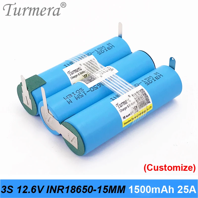 

Аккумулятор 3s 12,6 в, 10,8 В, 18650, inr18650-15mm мА · ч, 25 А