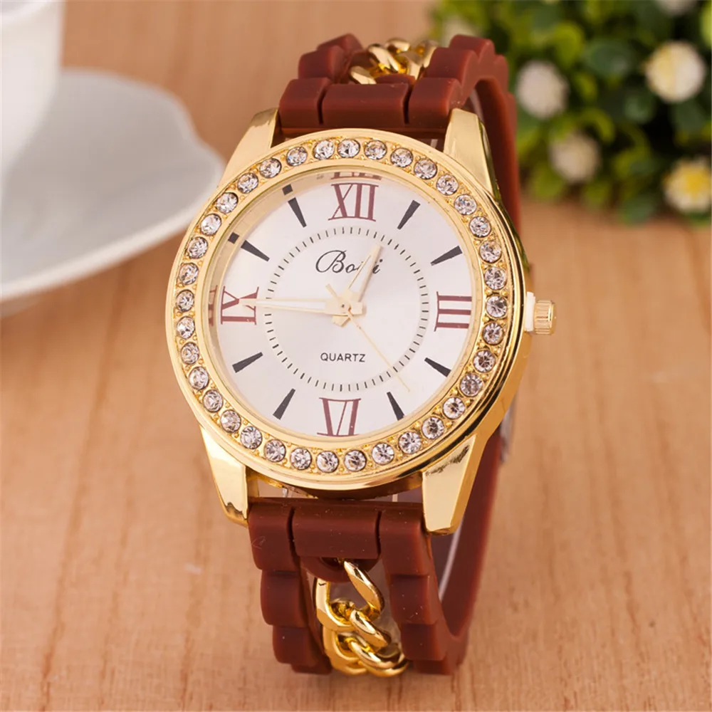 Кварцевые часы wengle с цепочкой из силикагеля и римскими цифрами|Кварцевые мужские