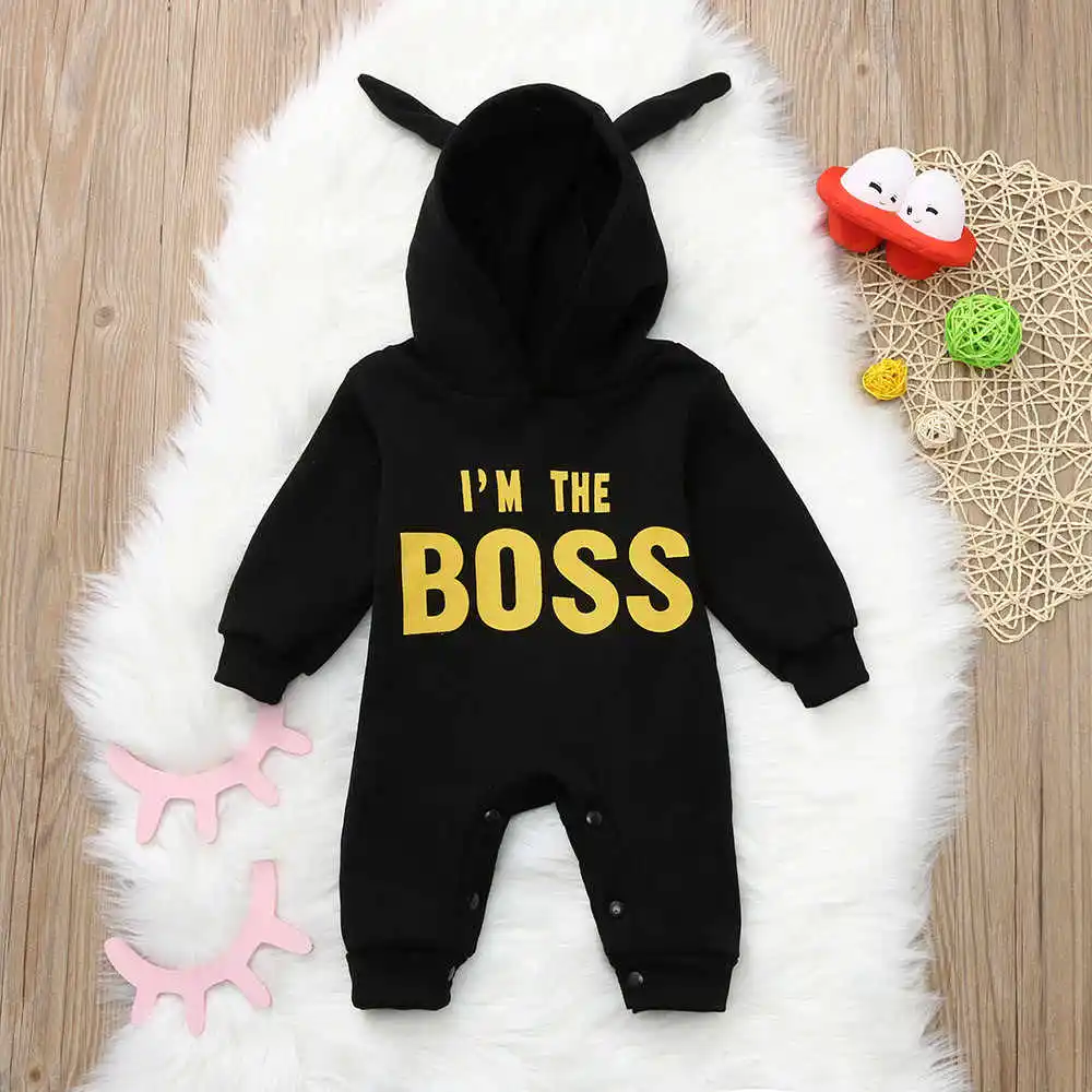 Toddler Kids Baby Letter Boys Girls Hoodie Outfits Clothes Romper Jumpsuit Print Hooded Tops Pullover | Детская одежда и обувь