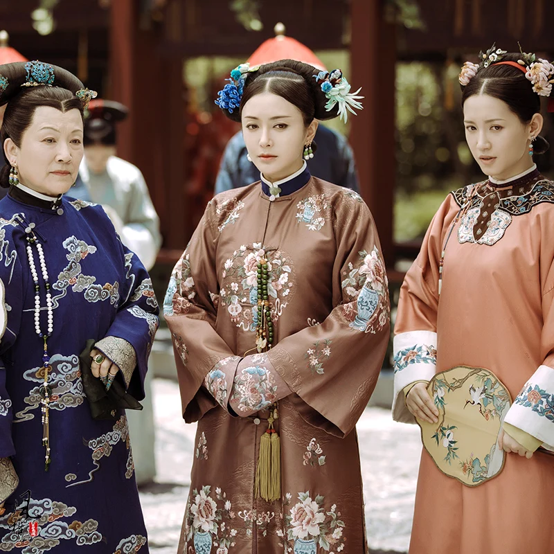 Кофейная вышивка Qin Lan Empress WuCa Qing Dynasty Princess Palace Qifu костюм новейшая телевизионная