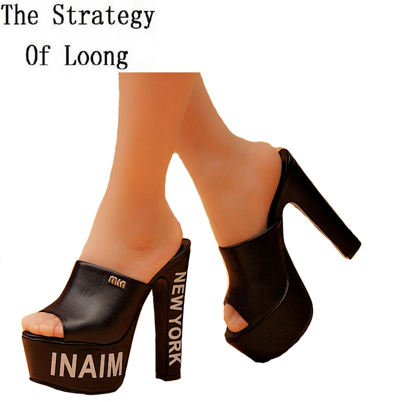 Новинка 2019 года сезон лето босоножки на очень высоком массивном каблуке модные