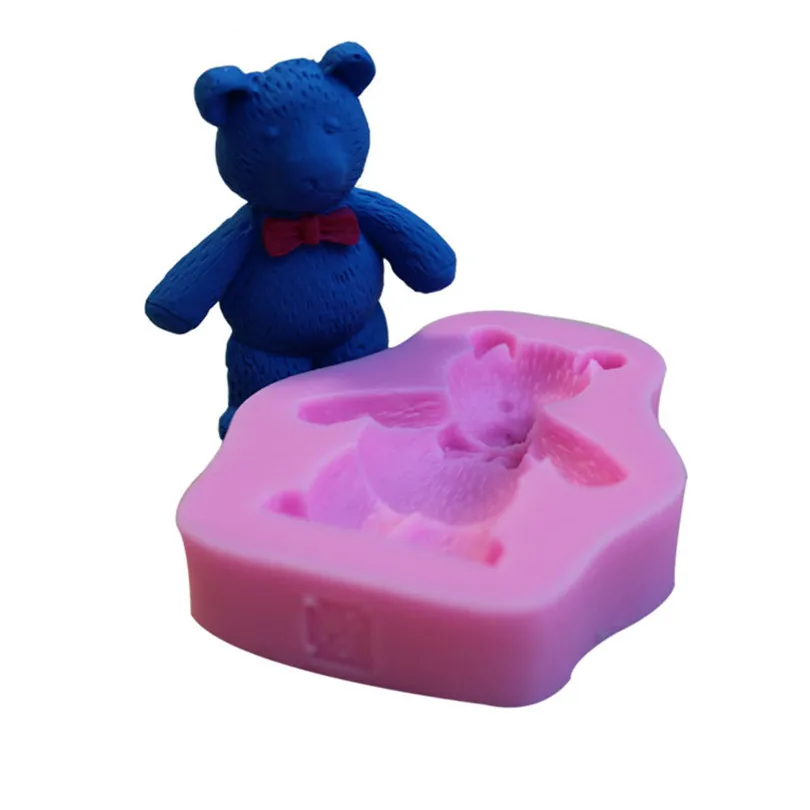 Форма медведя из мультфильма силиконовая форма для торта 3D DIY антипригарная