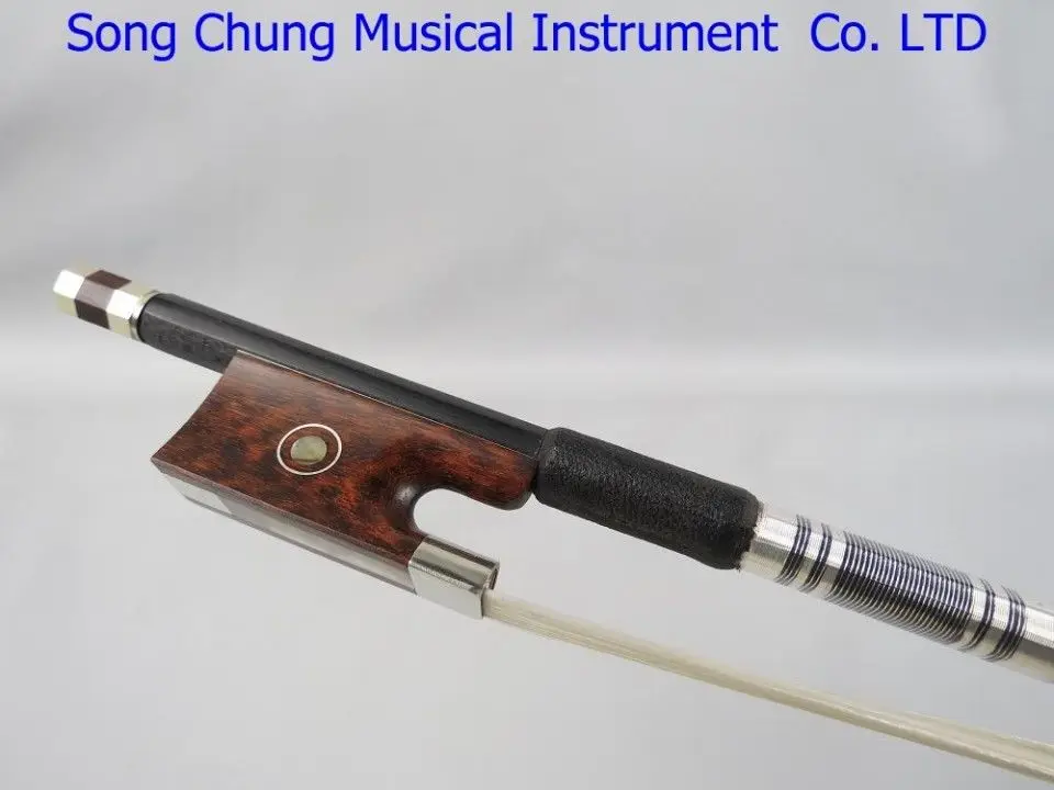 

3Pcs Great Carbon fiber violin bow 4/4 snakewood frog Copper mounted