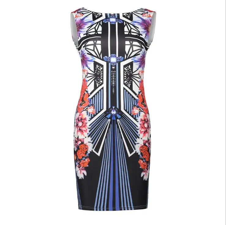 Женское винтажное платье с цветочным принтом элегантное облегающее до колена