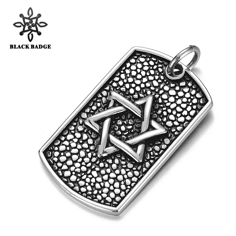 Черный знак Модные украшения еврейская Маген Звезда Давида Кулон Цепочки и