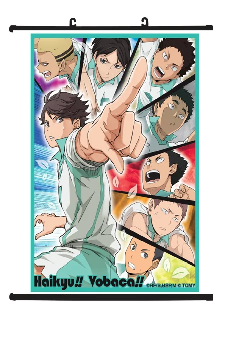 Haikyuu! Karasuno старшеклассник для домашнего декора стены прокрутки аниме Janpanese|wall