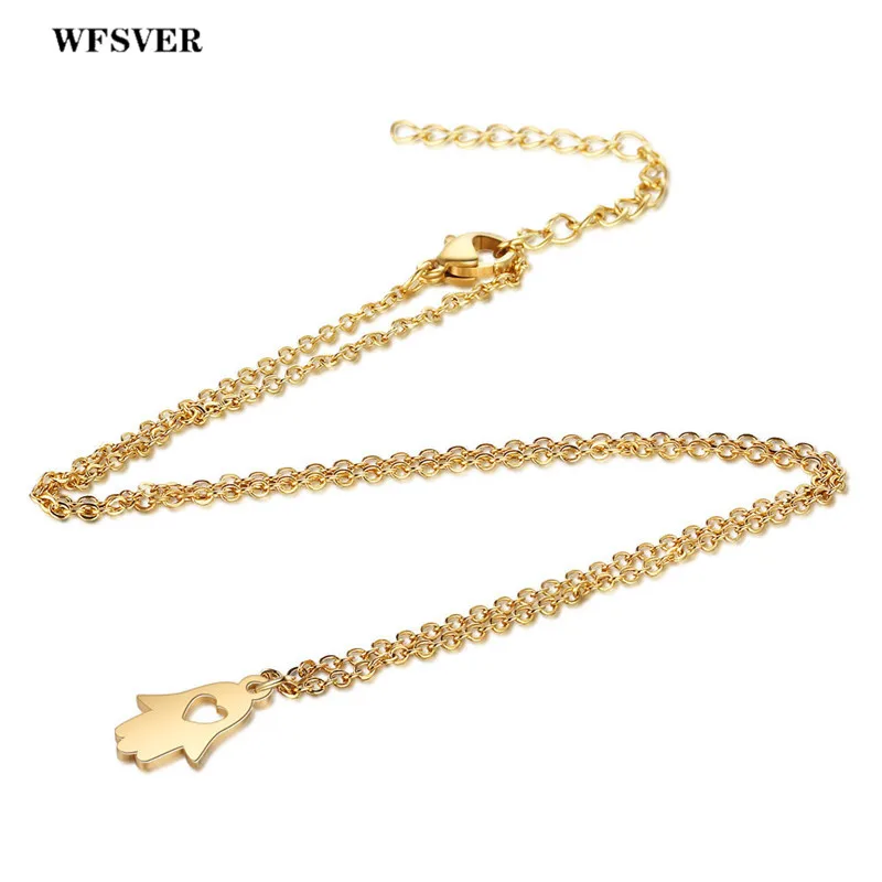 WFSVER металлическое ожерелье из нержавеющей стали серебро/золотой цвет на удачу