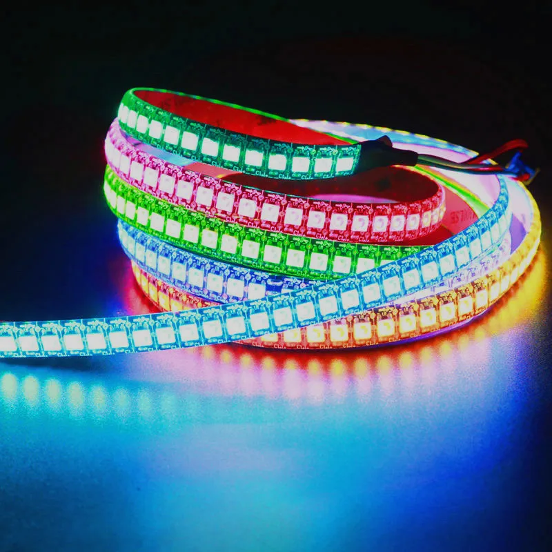 DC5V полноцветная WS2812B Светодиодная лента черный/белый PCB SMD5050 RGB WS2812 IC