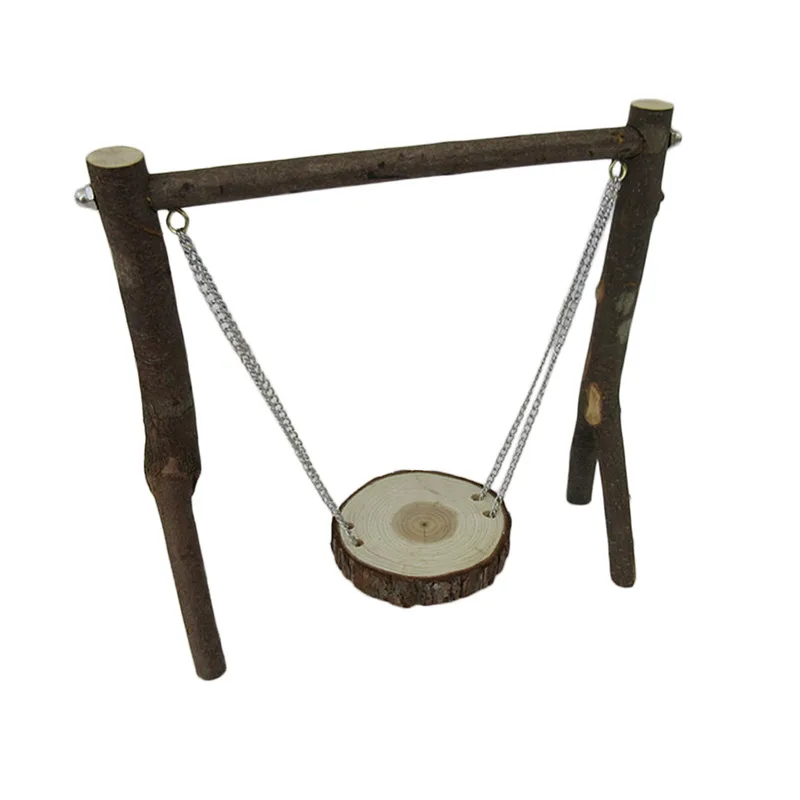 Мышь попугай птица Кошка Хомяк деревянные подвесные качели игрушки с