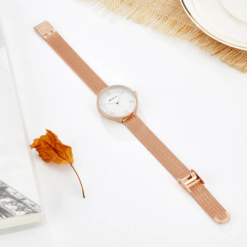 Curren часы классические женские наручные Элегантные Кварцевые Женские Серебряные