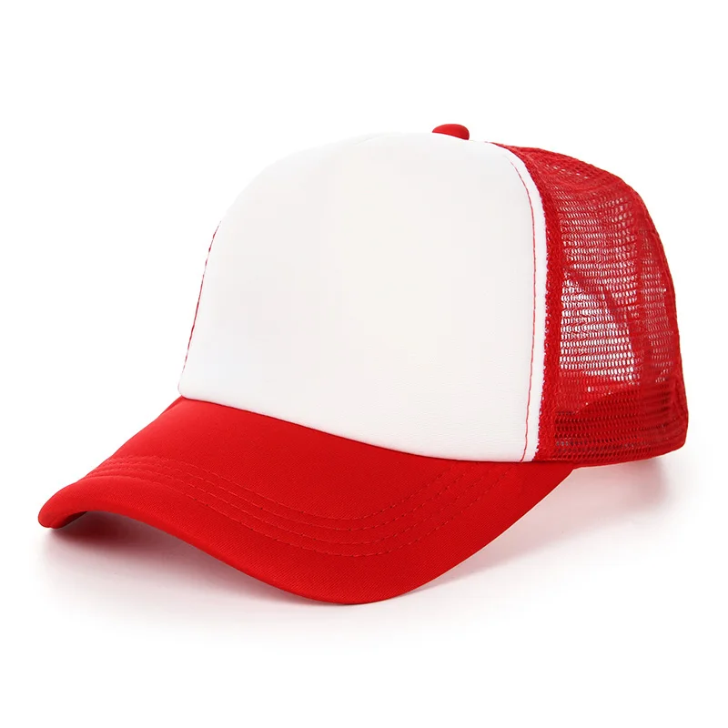 red Пустая сетчатая Кепка s, мужская летняя дышащая бейсболка Snapback, женская модная черная кепка в стиле хип-хоп - Цвет: red