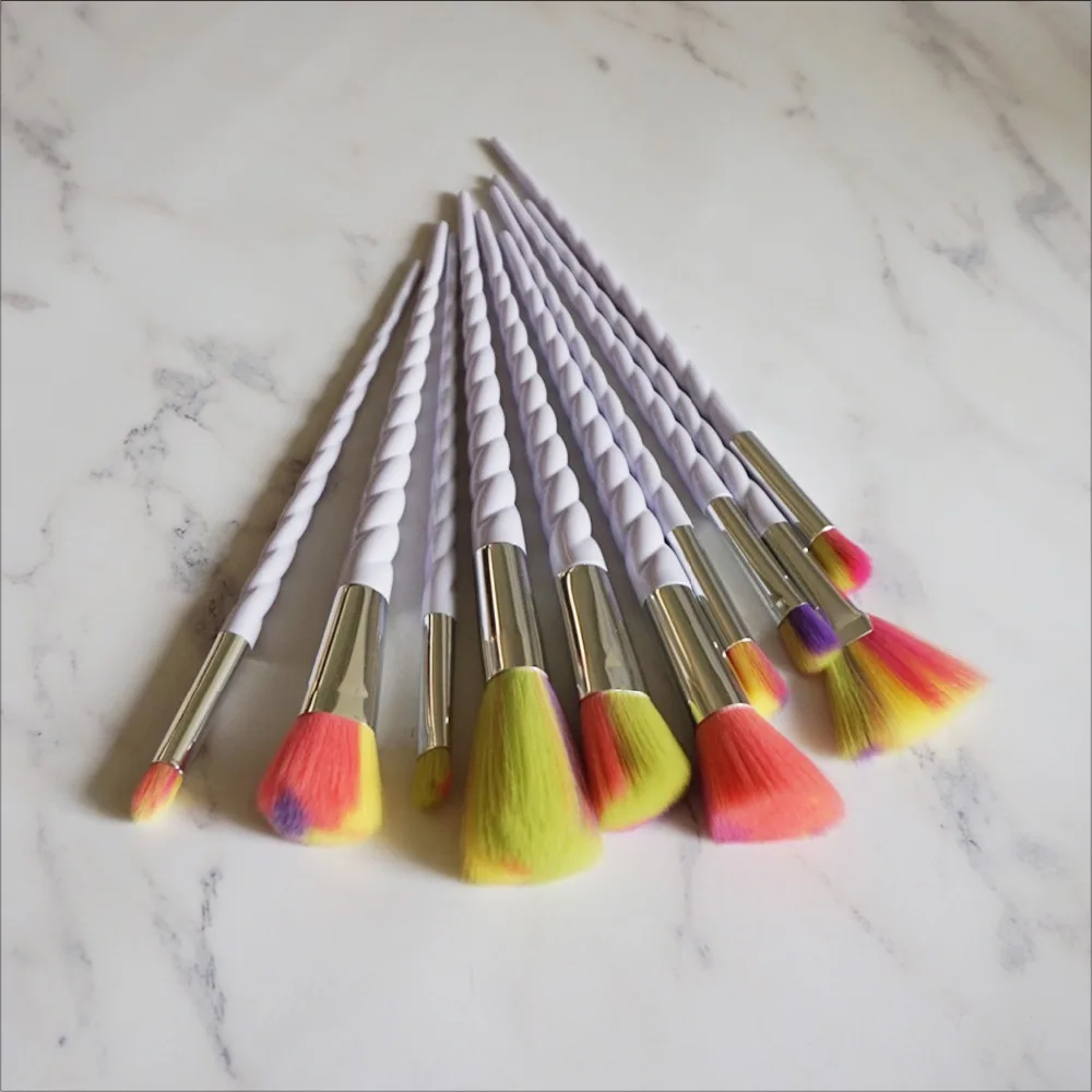 Rosegold Косметические кисти для макияжа Набор высокого качества основа смешивание порошка тени для век губ бровей Единорог щетки инструменты для макияжа