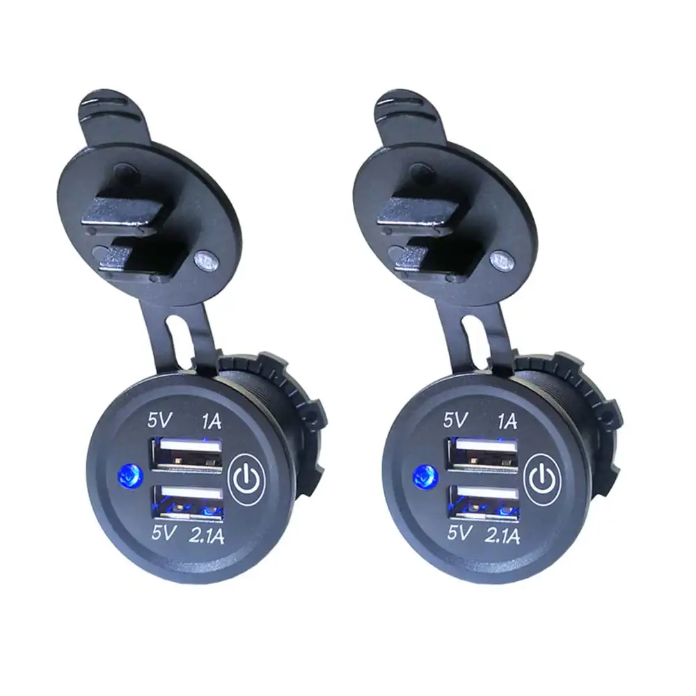 DC12V-24V Автомобиль Грузовик Мотоцикл лодка прикуриватель двойной USB зарядное устройство адаптер питания от сети штекер с сенсорным переключателем Универсальный