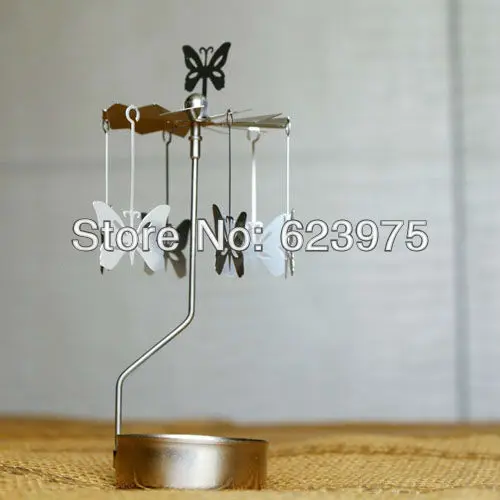 Серебро вращающихся бабочка чая светлый держатель с Tealight ( комплект из 4) | Дом и