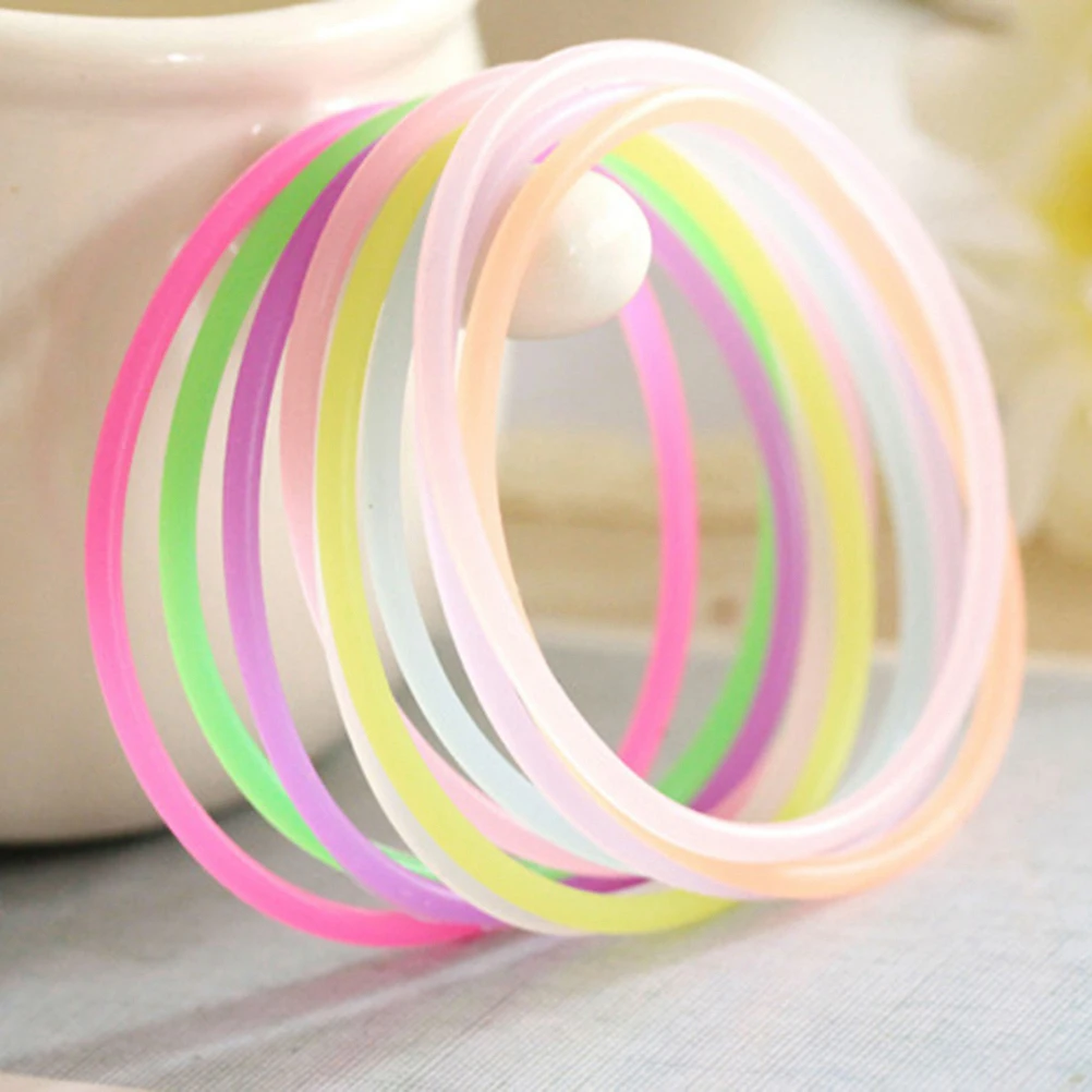 100 шт Детские неоновые радужные красочное желе браслеты сувениры для вечеринки