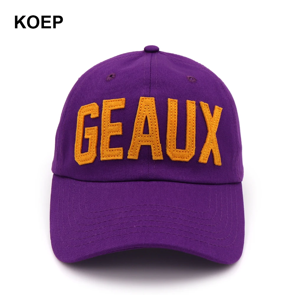 Новинка 2021 хлопковая бейсболка KOEP с вышивкой GEAUX Снэпбэк Кепка надписью s
