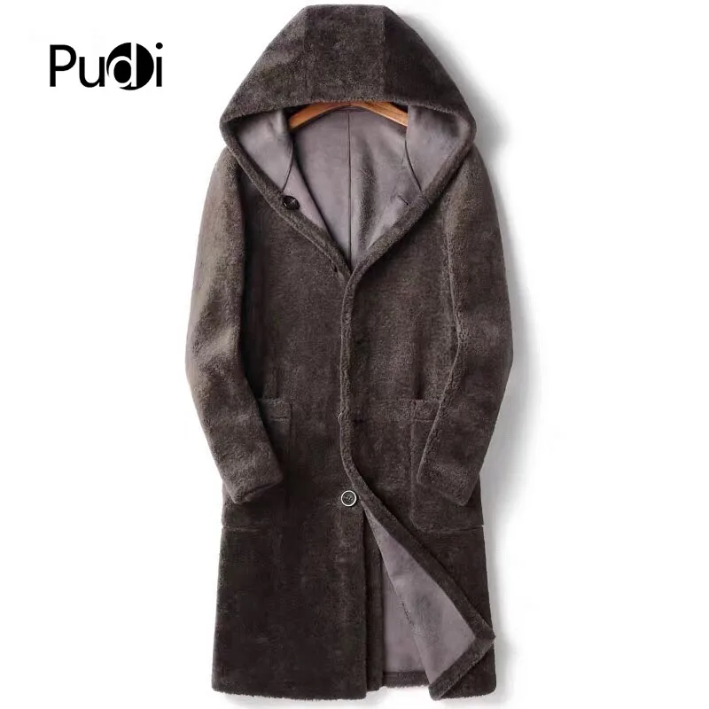 PUDI MT8119 мужские новые модные шерстяные меховые куртки модная повседневная верхняя одежда из искусственной кожи на осень и зиму