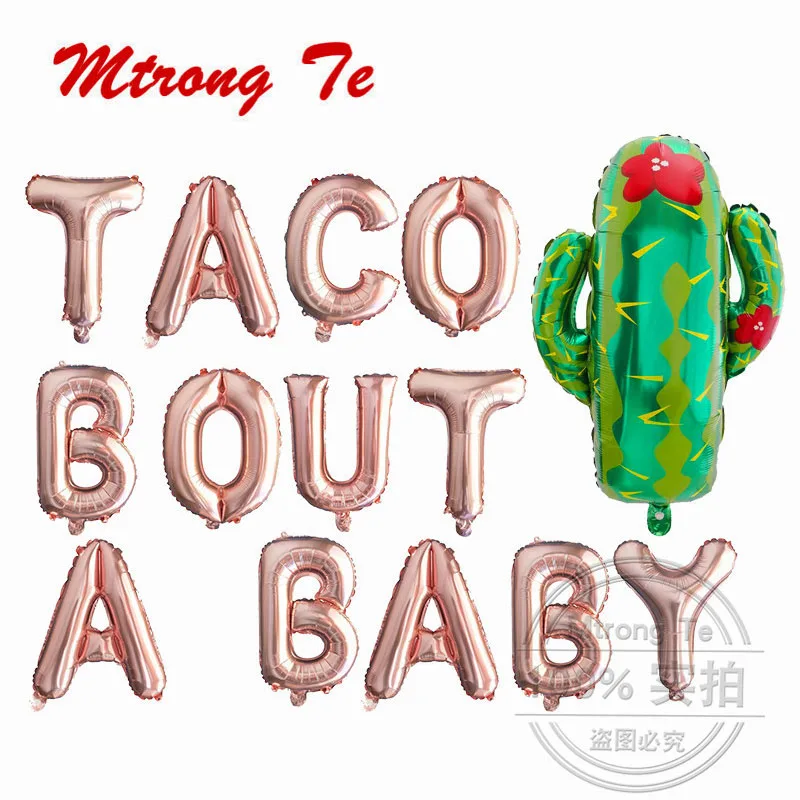 14 шт. 16 дюймов кактус розовое золото TACO бой ребенка воздушные шары из фольги Love