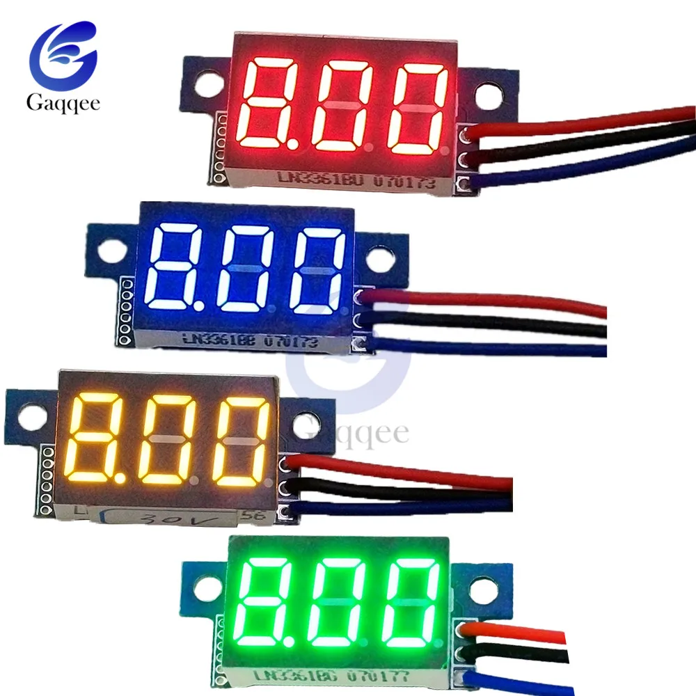 DC 0 30V 12V 24V 3 провода 36 дюймов ''Синий Красный Зеленый LED Панель Вольт Напряжение