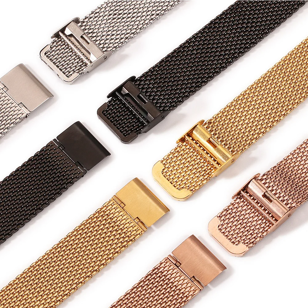 Ремешок из нержавеющей стали для наручных часов модный браслет Миланская сетка