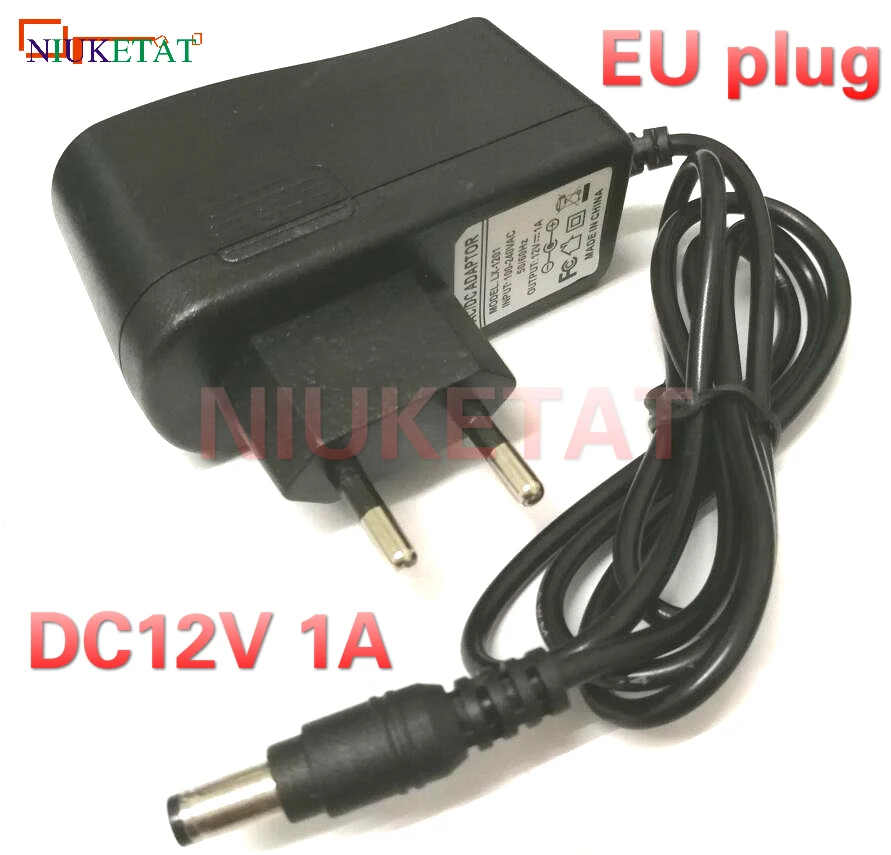 

1pcs DC 12V 1A AC100V-240V EU Plug Converter Power Supply Adapter 12V1A 1000mA interface 5.5mm*2.1mm(2.5mm) drive led strip