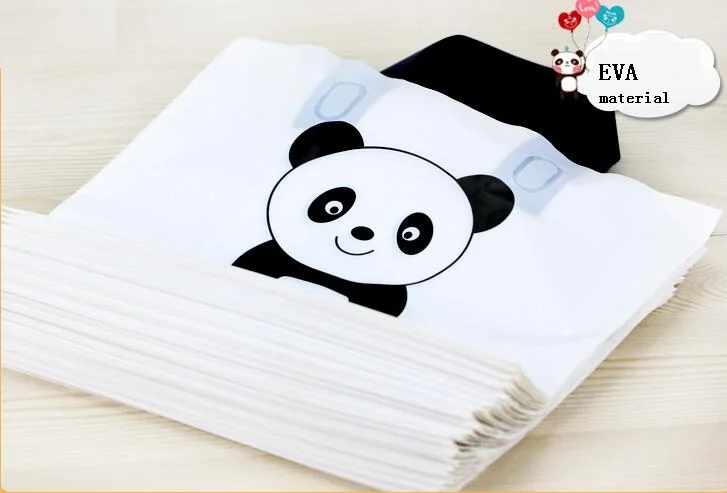 Panda пластиковая хозяйственная сумка с черной ручкой 50 шт подарочные ремесленные
