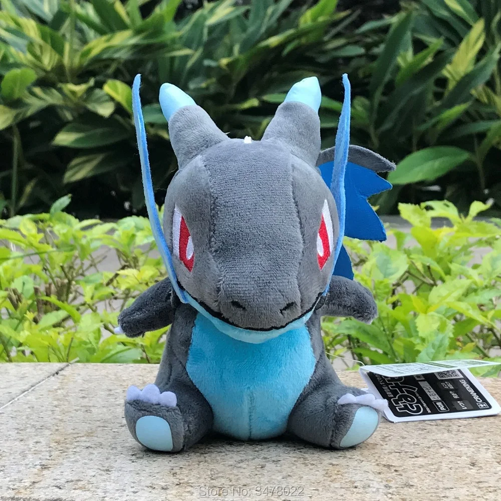

Charizard Plush Toys Anime Mega Shiny Charizard XY Blue And Yellow Stuffed Animal Cartoon Doll Toy