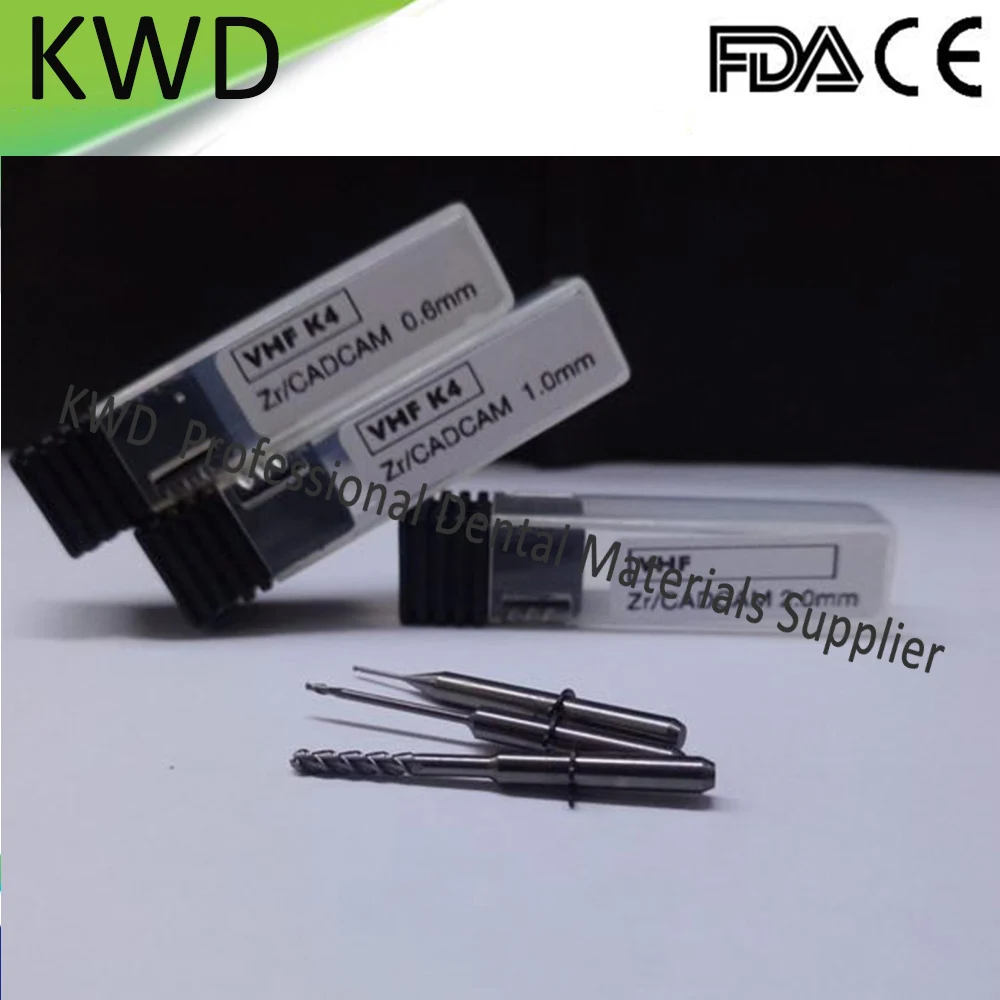 2 Piece Open CAD CAM System Zirconia VHF K4 Milling Burs Dental Lab Coating Tool 0.6/1.0/2.0mm | Красота и здоровье